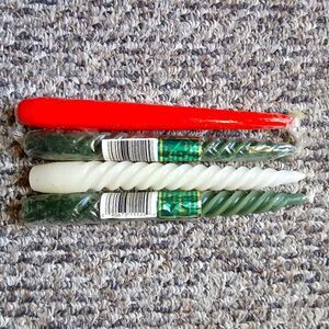 Robert Alan Candle Company 8-in Spiral & Tapered Christmas Candles 4 Pack